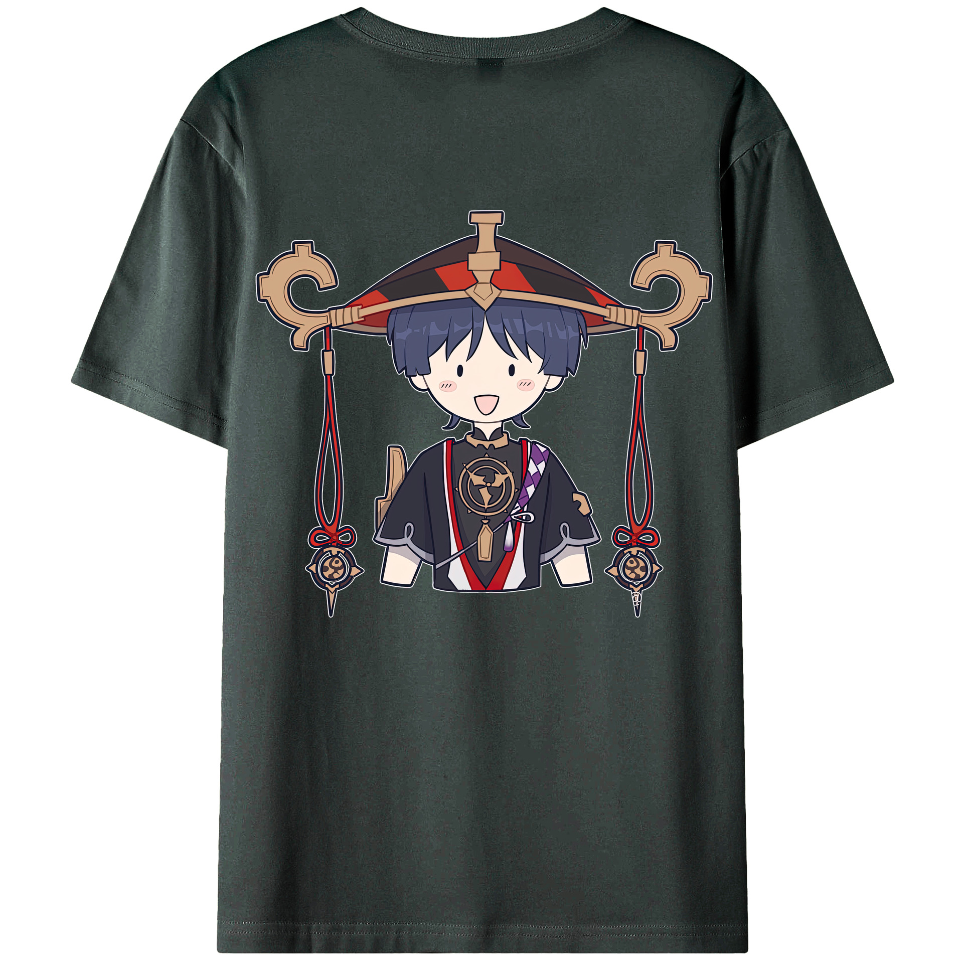 げんし神 さんペい genshin Sanpei 綿100％ メンズ半袖Tシャツ（バックプリント） 通気性